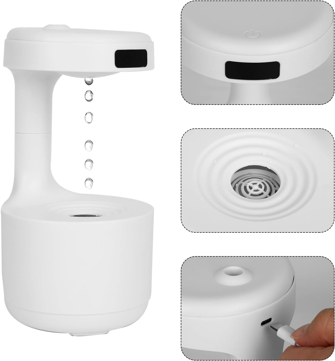 Antigravity Ultrasonic Humidifier with LED Light