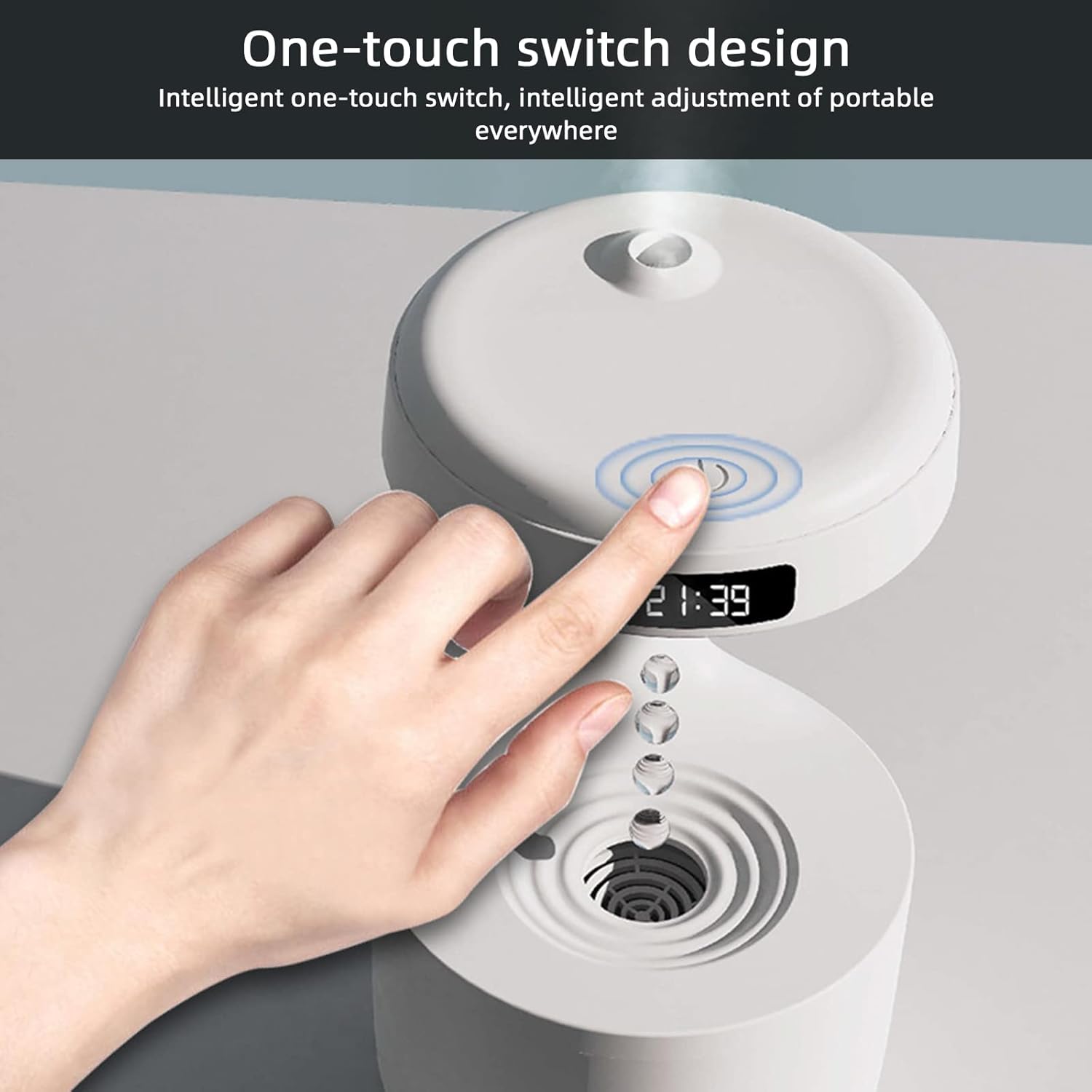 Antigravity Ultrasonic Humidifier with LED Light