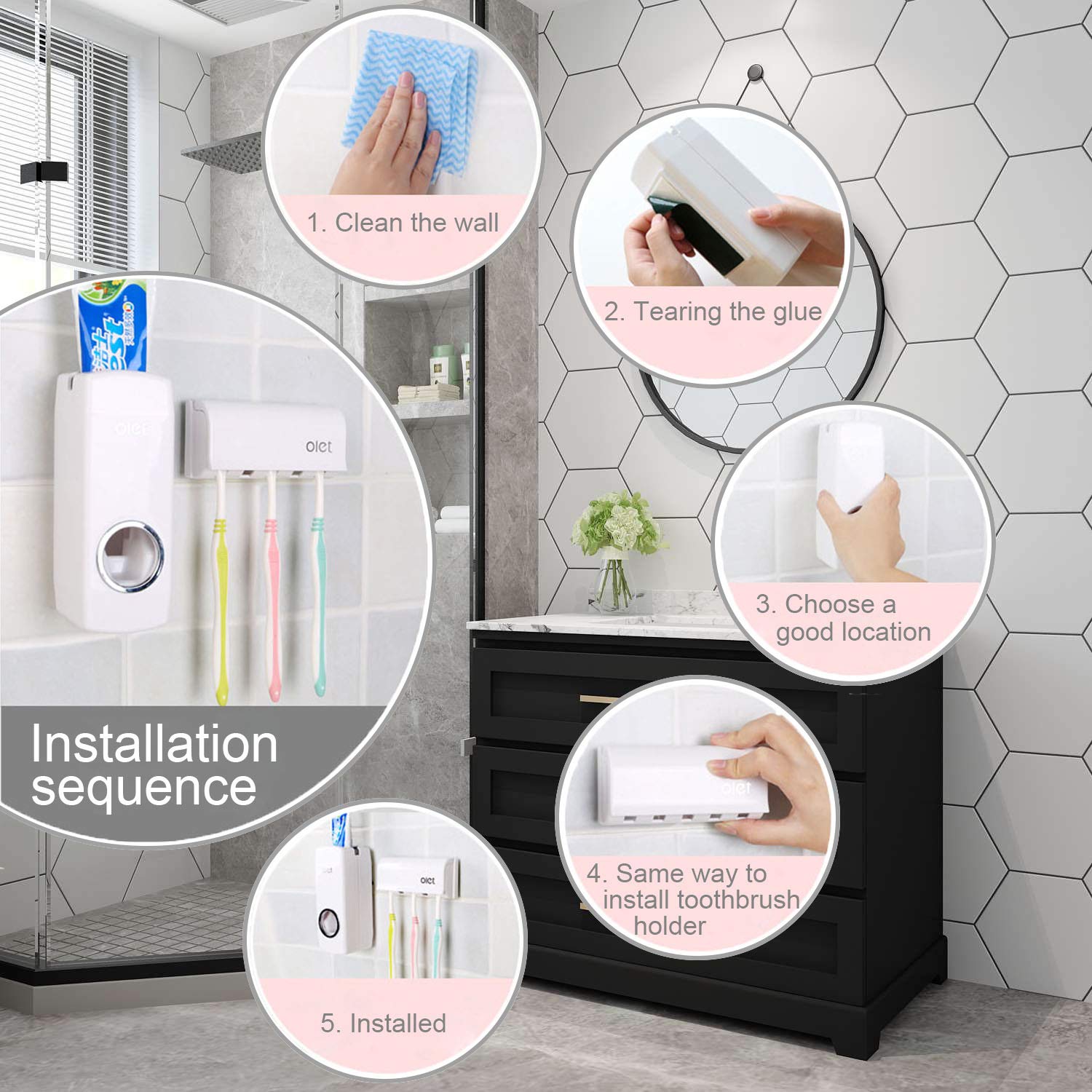 Automatic Toothpaste Dispenser & Holder Set