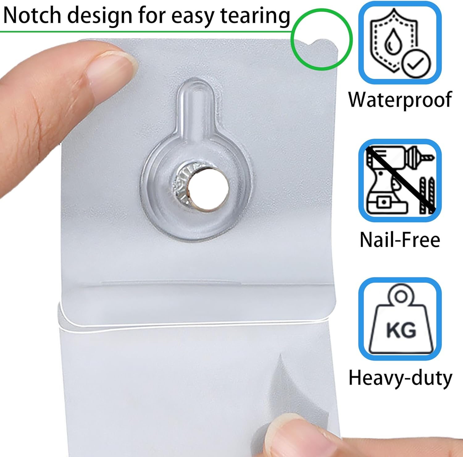 Pack of 4 | Heavy Duty Adhesive Screw Hooks