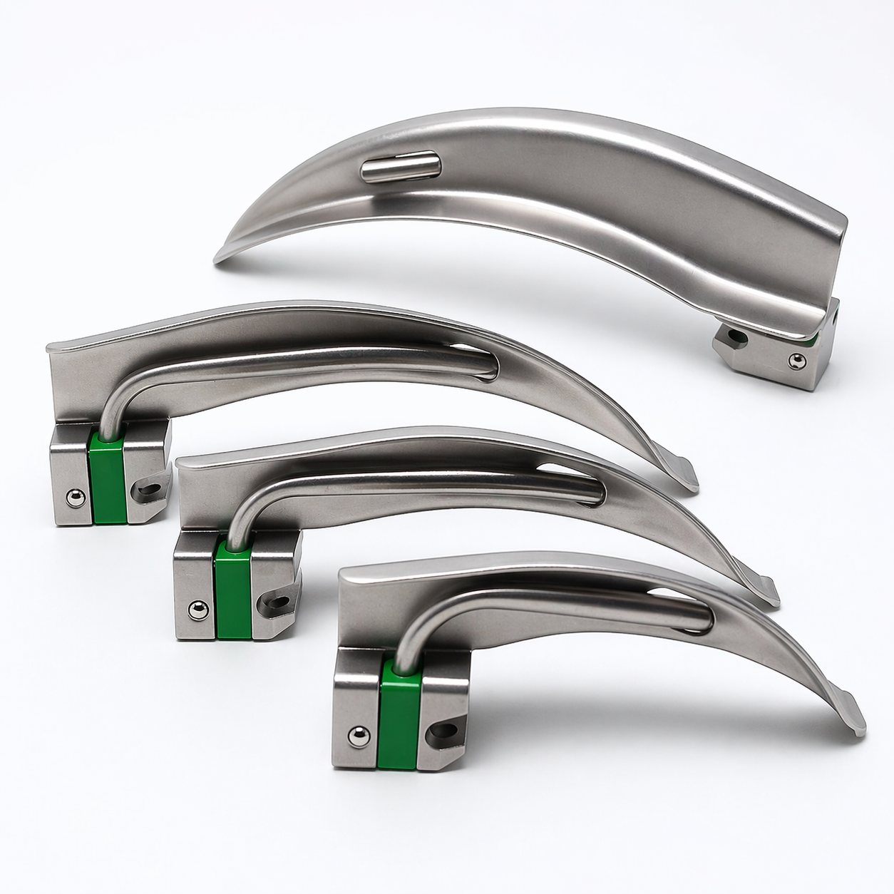 Fiber Optic Laryngoscope Set with 4 Blades (S: Adult)