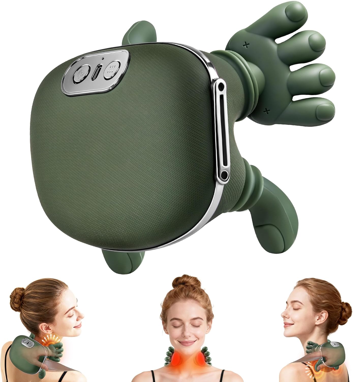 Electric Neck & Shoulder Massager with Heat – 4D Hand Kneading Massage Machine