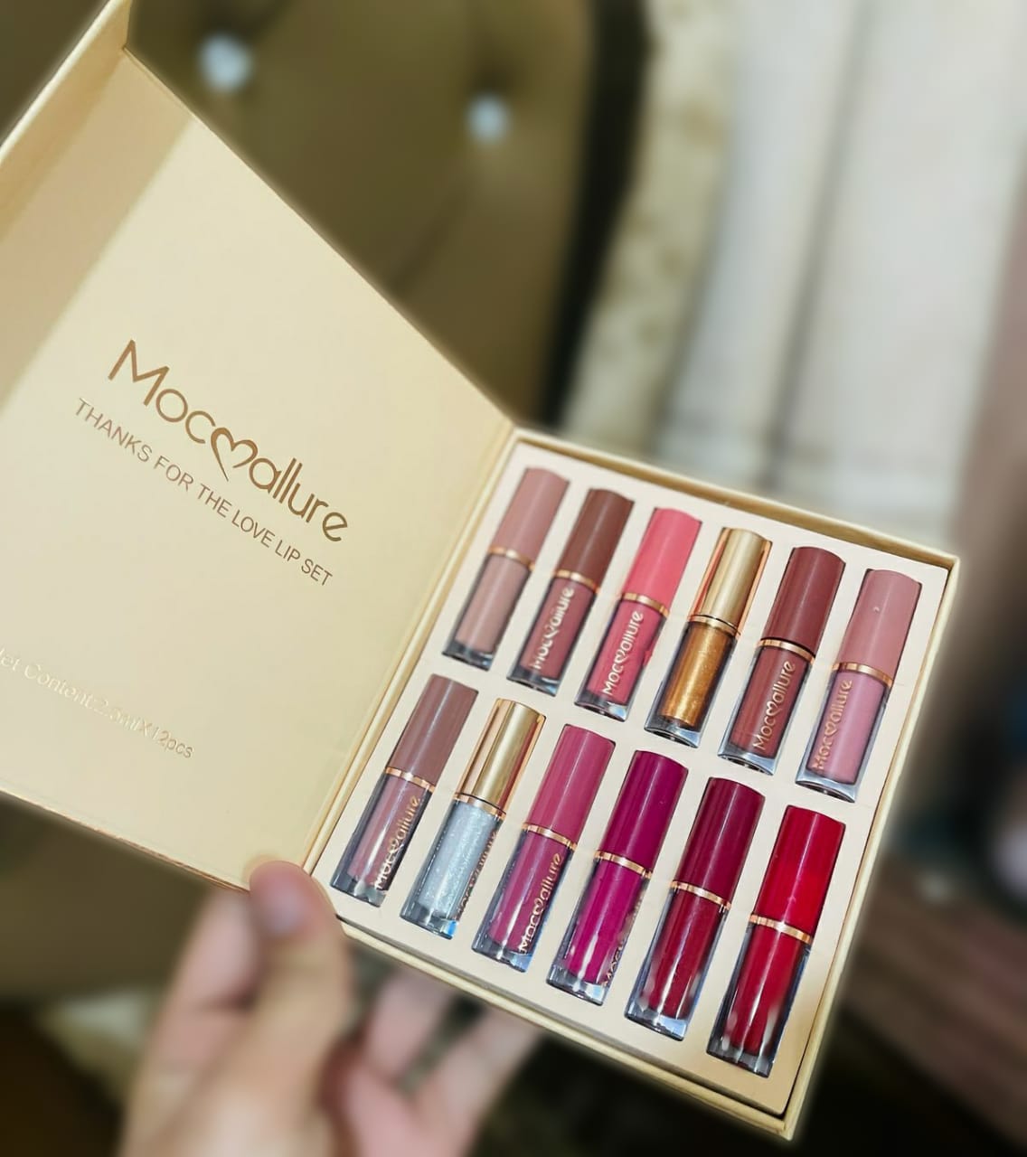 Mocallure 12-Pc Matte Lip Gloss Kit – Waterproof & Long Lasting